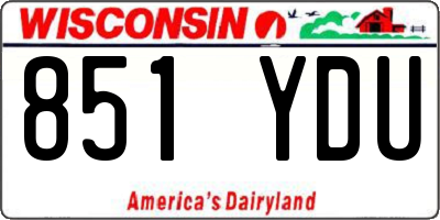 WI license plate 851YDU