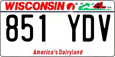 WI license plate 851YDV