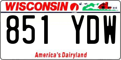 WI license plate 851YDW