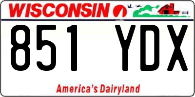 WI license plate 851YDX