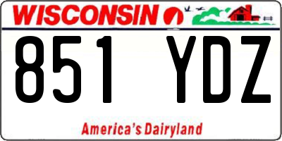 WI license plate 851YDZ