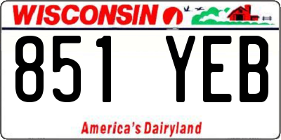 WI license plate 851YEB