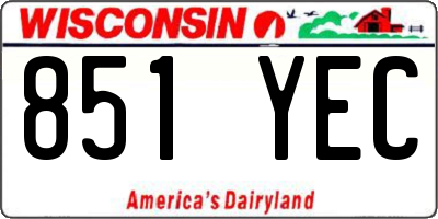 WI license plate 851YEC