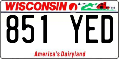 WI license plate 851YED