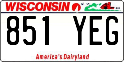 WI license plate 851YEG