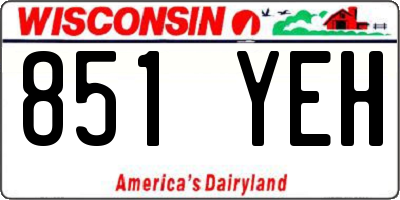 WI license plate 851YEH