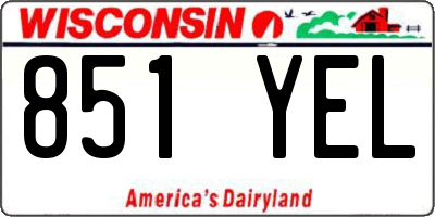 WI license plate 851YEL