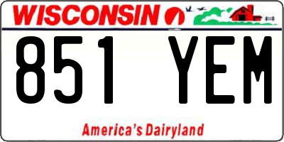 WI license plate 851YEM