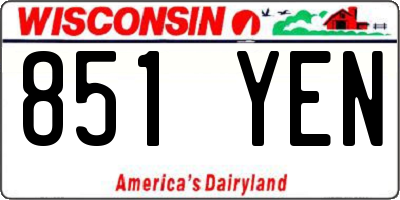WI license plate 851YEN