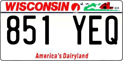 WI license plate 851YEQ