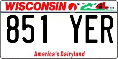 WI license plate 851YER