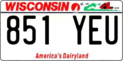 WI license plate 851YEU
