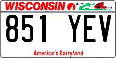 WI license plate 851YEV