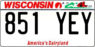 WI license plate 851YEY