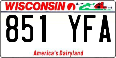 WI license plate 851YFA