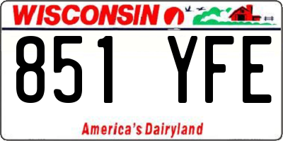 WI license plate 851YFE