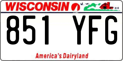 WI license plate 851YFG