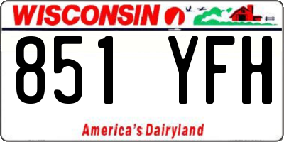 WI license plate 851YFH