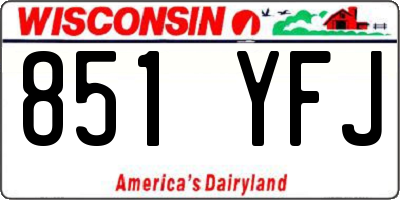 WI license plate 851YFJ