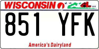 WI license plate 851YFK