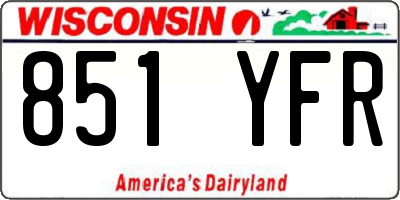WI license plate 851YFR