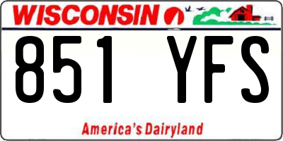 WI license plate 851YFS