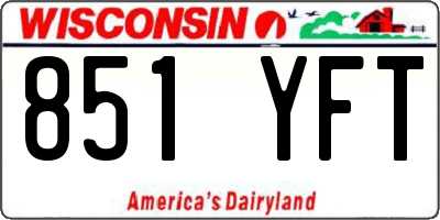 WI license plate 851YFT