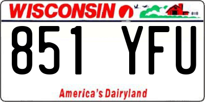 WI license plate 851YFU
