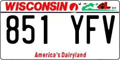 WI license plate 851YFV