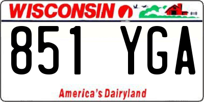 WI license plate 851YGA