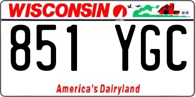 WI license plate 851YGC