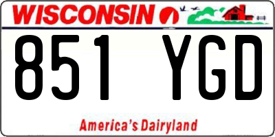 WI license plate 851YGD