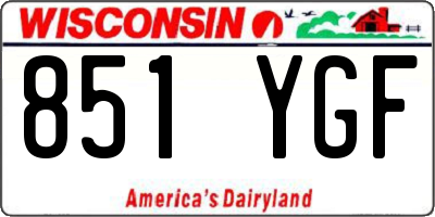 WI license plate 851YGF