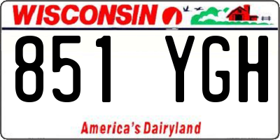 WI license plate 851YGH