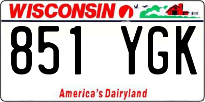 WI license plate 851YGK