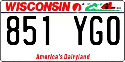WI license plate 851YGO
