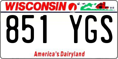 WI license plate 851YGS