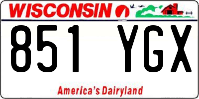 WI license plate 851YGX