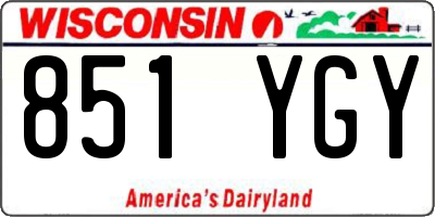 WI license plate 851YGY