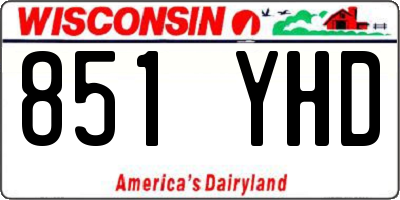 WI license plate 851YHD