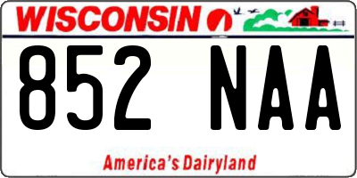 WI license plate 852NAA