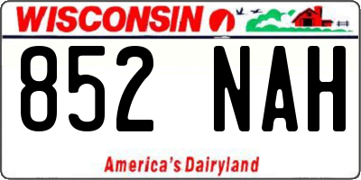 WI license plate 852NAH