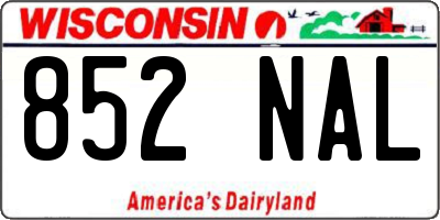 WI license plate 852NAL