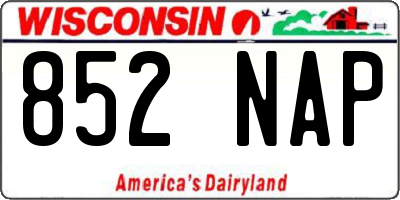 WI license plate 852NAP
