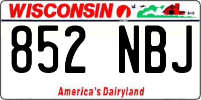 WI license plate 852NBJ