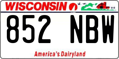 WI license plate 852NBW