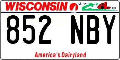 WI license plate 852NBY