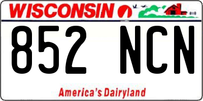 WI license plate 852NCN
