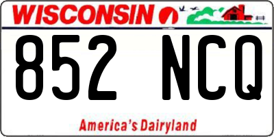 WI license plate 852NCQ
