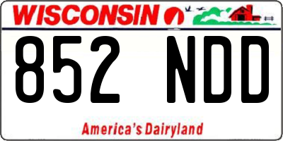 WI license plate 852NDD